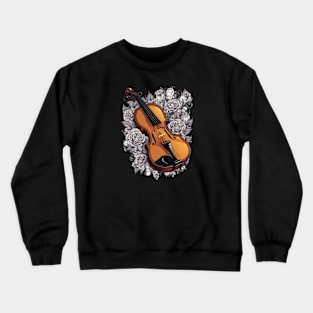 Beautiful violin with roses Crewneck Sweatshirt